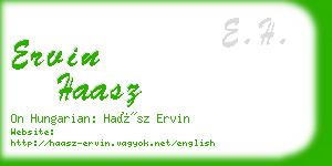 ervin haasz business card